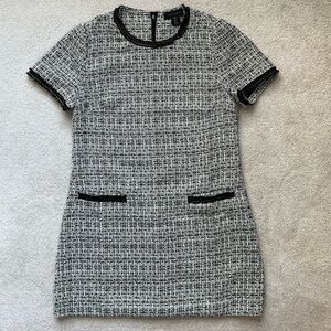 Tahari Black and White Tweed Mini Dress